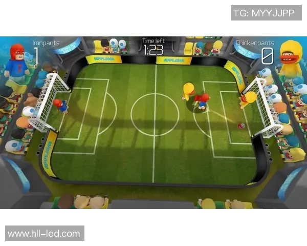 足球起飞球星卡通形象跃动呈现激烈比赛瞬间的热血场景